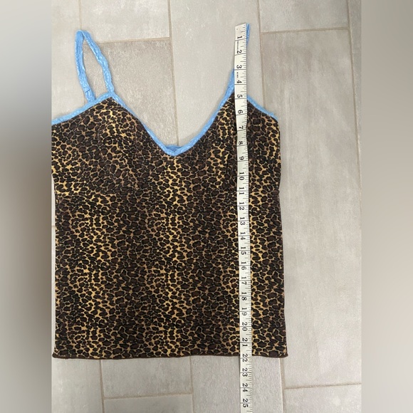 Bella Venice Natalie Tank Leopard Print Cami with Blue Trim Size Large - Picture 6 of 6